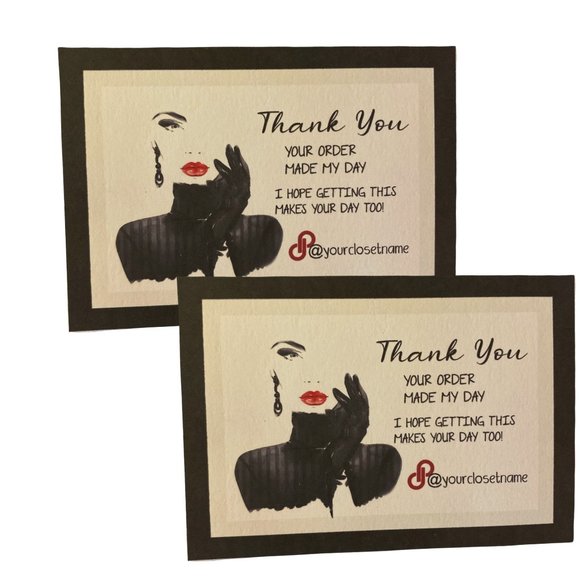 Thank You For Your Order  Feminine Thank  Cards - Picture 2 of 9